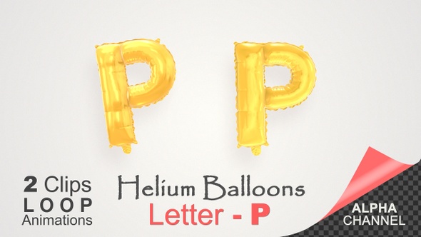 Helium Gold Balloons With Letter – P