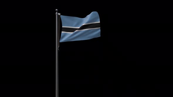 Botswana Flag With Alpha 4K alt