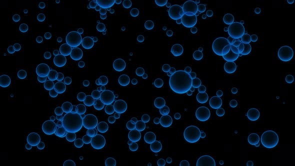 Oil blue drops moving in water alt