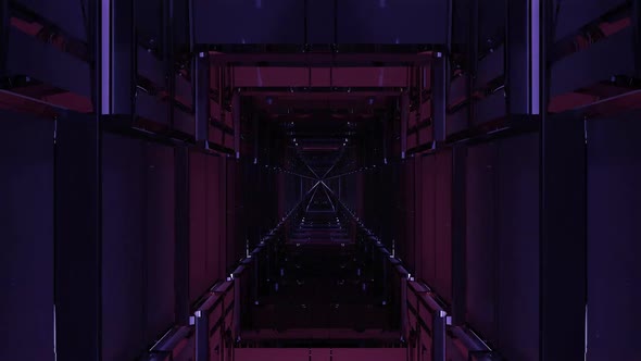 A 3D Illustration of  FHD 60 FPS Fractal Tunnel with Neon Rays