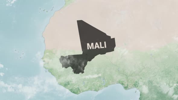 Globe Map of Mali with a label