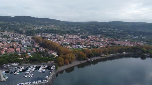 Bolsena Aerial View by Lake, Port Harbor alt