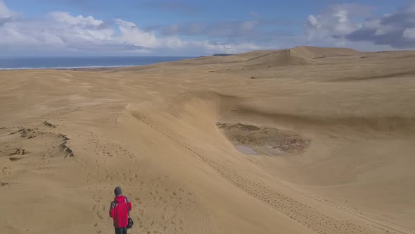 Giant sand dunes in New Zealand