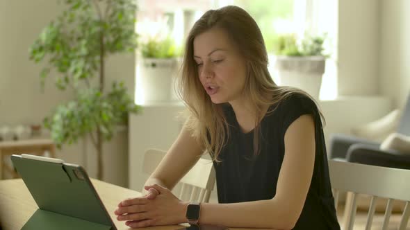 Female Worker at Online Internet Meeting