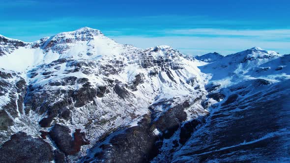 Patagonia Argentina. Amazing snow mountains peak at Ushuaia Argentina province of Tierra del Fuego c alt