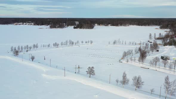 Empty Ice Filled Harbour In The Winter alt