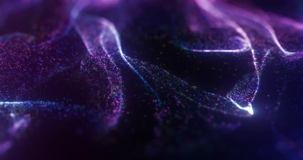 Purple colored shiny particle background.
