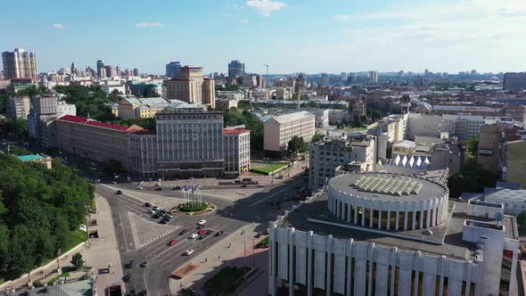 European Square and the Hotel Dnipro in Kiev