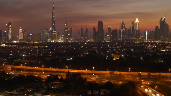 Urban Cityscape Highway Roads and High Rise City Buildings alt