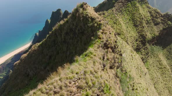 Herd of Cute Goats Run By Steep Green Peaks alt