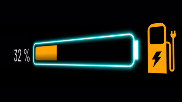 Electric Car Battery in Active Charging Visionary Dashboard alt