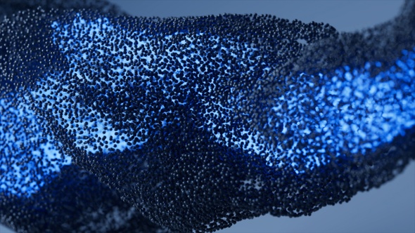 Abstract Granular Blue Particles Motion Graphics