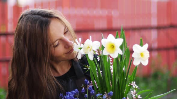 Beautiful girl with flowers