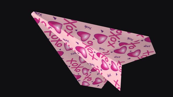 Paper Plane - Valentine Hearts XOXO - Side Angle - II - Transparent Loop