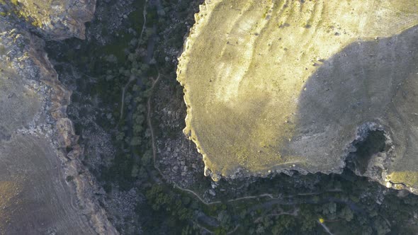 Ihlara Valley Canyon View From Air During Sunrise