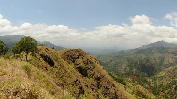 Panorama on Ella gap, hill country, travel destination in Sri Lanka alt