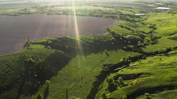 Flying Over the Green Ravine