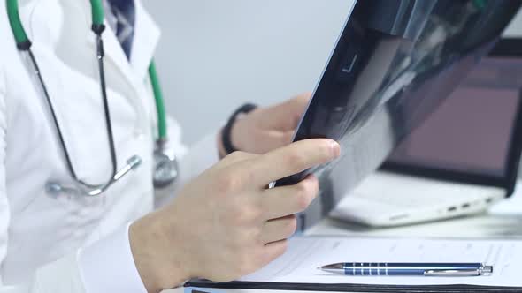 Doctor Radiologist Working In A Hospital