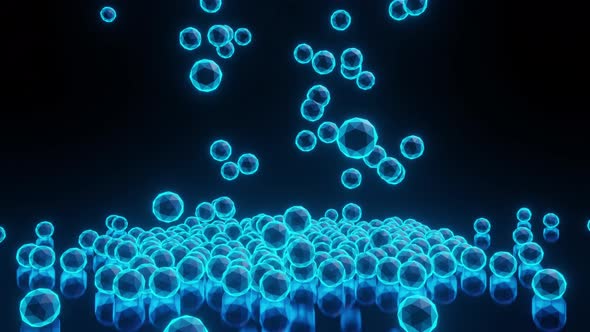 3D Animation of falling spheres