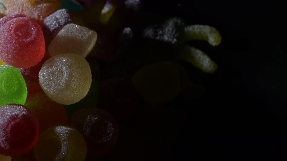 Gummies Candies on a Black Tray alt