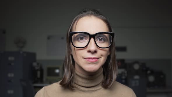 Woman cleaning the computer screen