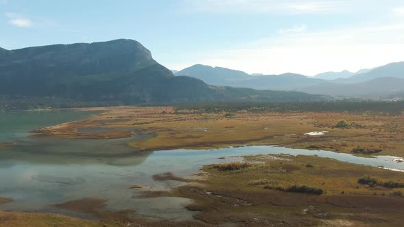 Aerial View of a Beautiful Lake in Canadian Nature Landscape alt