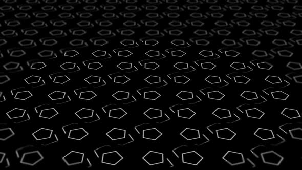 Black and White Hexagon Animated Background