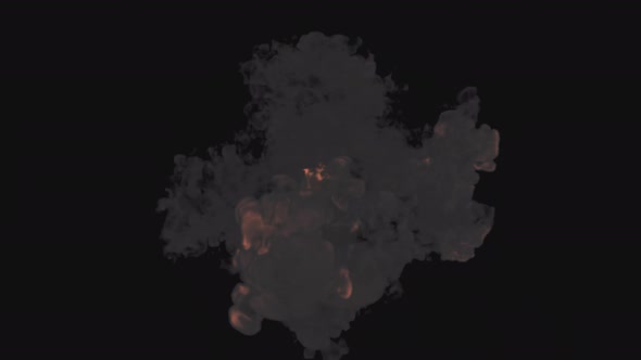 Multicolored movement of fire and smoke on a transparent background.