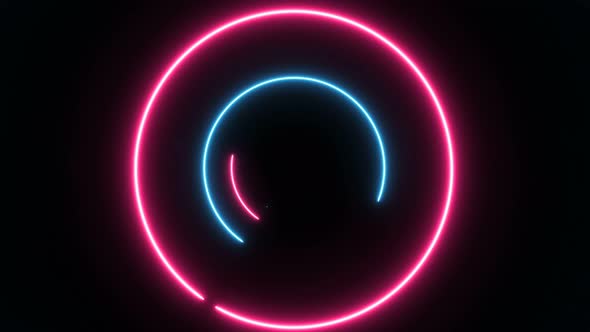 Glowing neon abstract light circle background, Motion Graphics | VideoHive