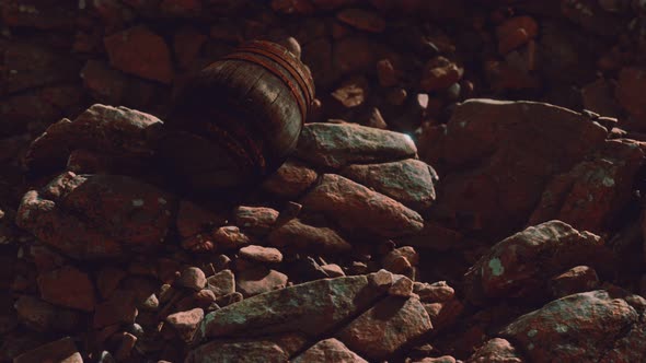 Old Wooden Barrel on the Rocks alt