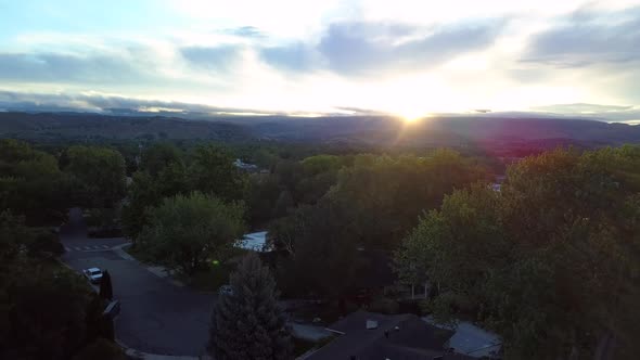 Sunrise Over Typical American Neighborhood in Boise, Idaho USA alt
