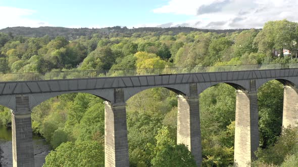 Pontcysyllte Aqueduct and River in Wales Aerial View alt