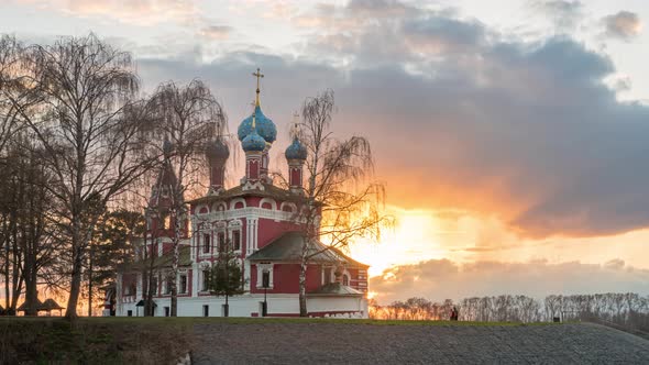 The temple of Dmitry on Blood at sunset. Uglich, Russia.