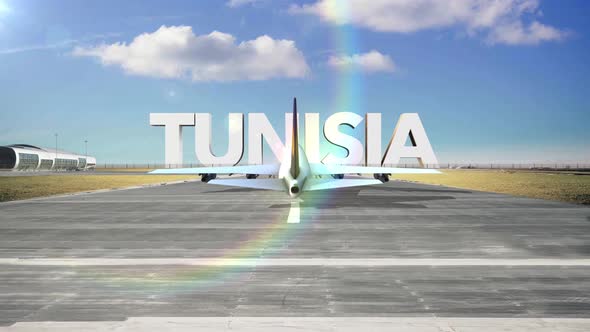 Commercial Airplane Landing Country Tunisia