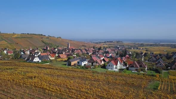 Flight Over Riquewihr Vineyards France alt