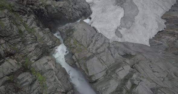 Waterfall in Glacier, Norway