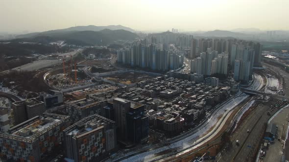 Korea Namyangju Byeollae Station Construction Site Apartment Complex Road Traffic