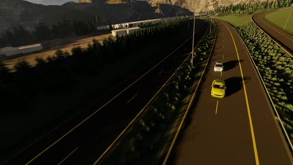 Police Car Chasing Thief Car in Convoy alt