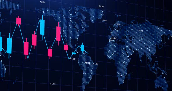 Stock Market Online Business Concept.  Hologram Graph