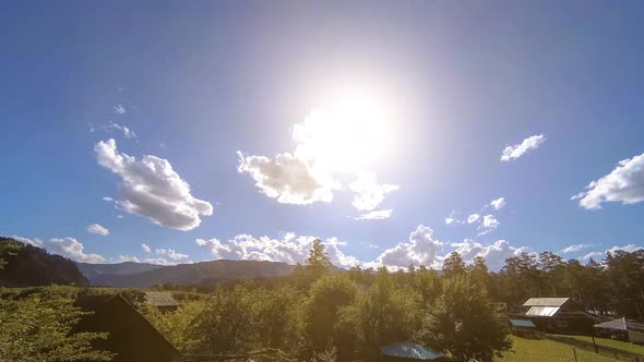 Mountain Village Timelapse at the Summer or Autumn Time alt