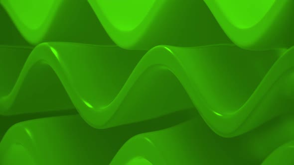 Colorful 3d Cartoon Waves Green