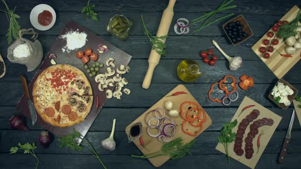 Pizza on Ecological Black Background alt