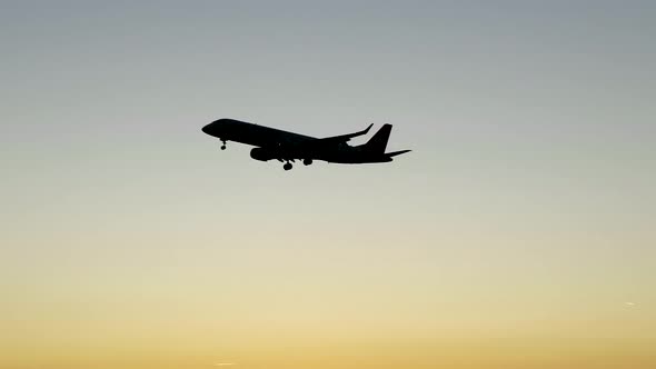 Business Jet Plane Landing at Airport Terminal alt
