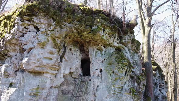 Cave Monastery Complex in Forest Krehiv, Ukraine