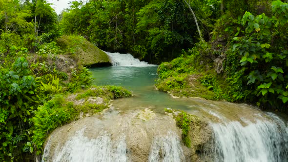 Beautiful Tropical Waterfall Philippines Cebu alt