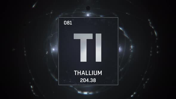 Thallium as Element 81 of the Periodic Table on Silver Background