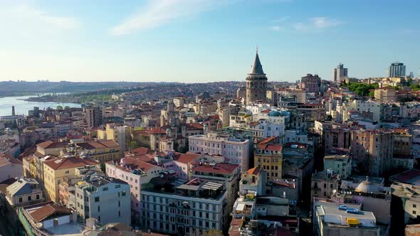 Aerial View of Galata Tower Istanbul