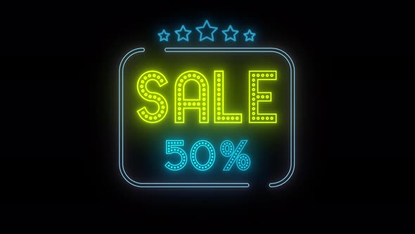 Neon Sign Type Sale Market Background alt