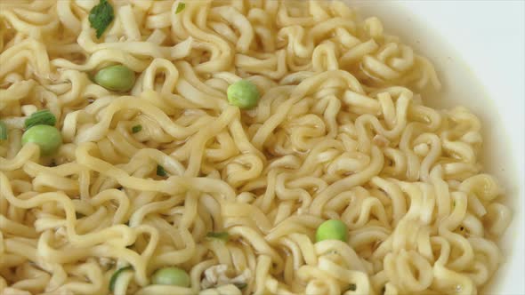Instant Noodles in a Soup Bowl