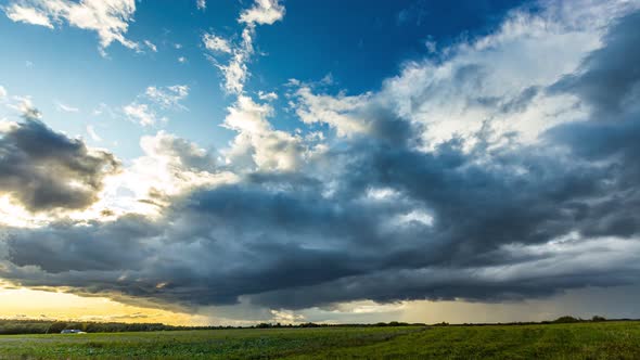Wind Turbine Spinning Fast at Night Sky in Lithuania, Europe alt